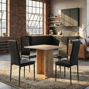 Dining Трапезен комплект 5 части Allos - Rosa сапфирен дъб - черен 75x75x77cm