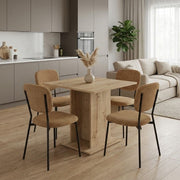 Dining Трапезен комплект 5 части Allos - Kevin сапфирен дъб цвят - горчица 75x75x77cm.