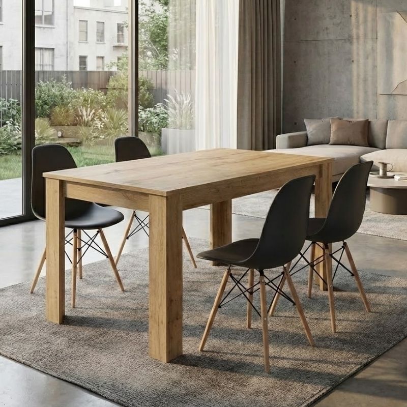 Dining Трапезен комплект 5 части Darlen - Nova сапфирен дъб - черен 125x72x74cm.