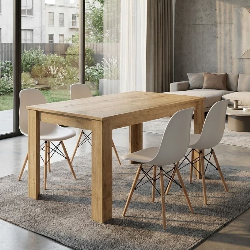 Dining Трапезен комплект 5 части Darlen - Nova sapphire дъб - бял 125x72x74cm.