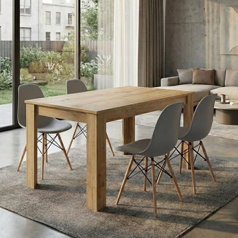 Dining Трапезен комплект 5 части Darlen - Nova sapphire дъб цвят - сив 125x72x74cm.