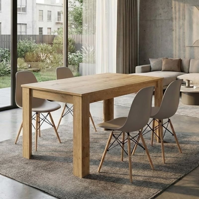 Dining Трапезен комплект 5 части Darlen - Nova sapphire дъб цвят - капучино 125x72x74cm.