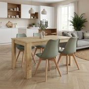 Dining Трапезен комплект 5 части Darlen - Viva сапфирен дъб, зелен 125x72x74cm.