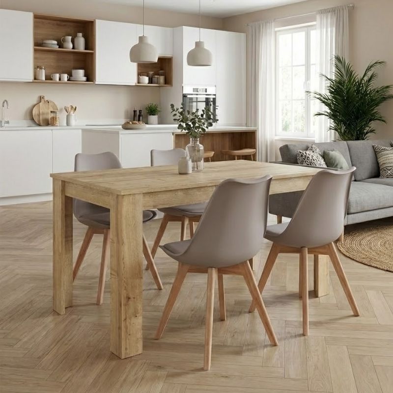 Dining Трапезен комплект 5 части Darlen - Viva сапфирен дъб цвят - капучино 125x72x74cm.