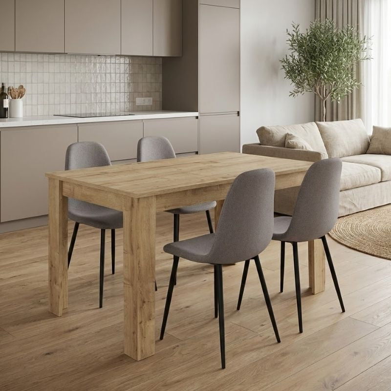 Dining Трапезен комплект 5 части Darlen - Iris сапфирен дъб цвят - бежов 125x72x74cm.