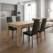Dining Трапезен комплект 5 части Darlen - Rosa сапфирен дъб - черен 125x72x74cm.