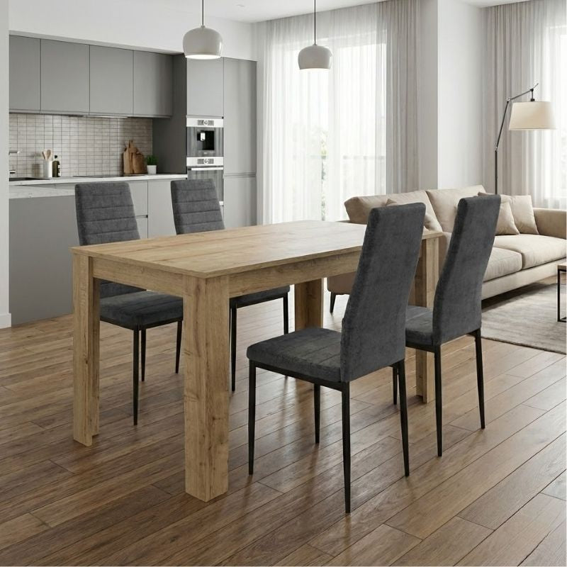 Dining Трапезен комплект 5 части Darlen - Rosa сапфирен дъб - сив 125x72x74cm.