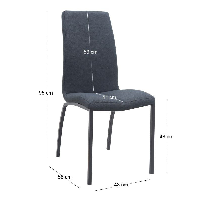 Dining трапезен комплект 5 части Darlen - Fina sapphire дъб цвят - антрацит 125x72x74cm.