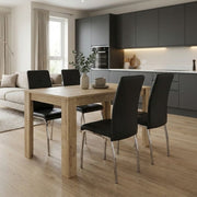 Dining Трапезен комплект 5 части Darlen - Alma сапфирен дъб - черен 125x72x74cm.