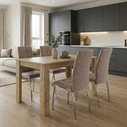 Dining Трапезен комплект 5 части Darlen - Alma сапфирен дъб цвят - бежов 125x72x74cm.