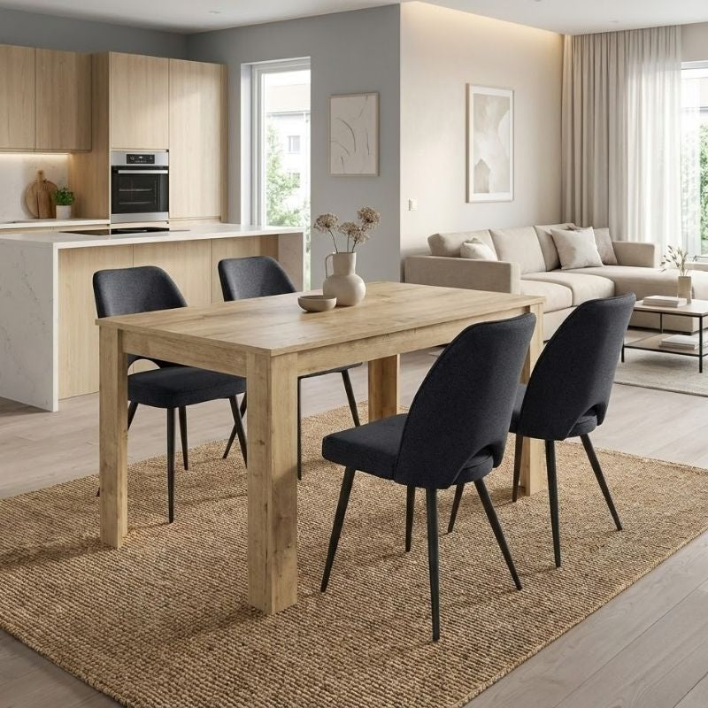 Dining Трапезен комплект 5 части Darlen - Christy сапфирен дъб - антрацит 125x72x74cm.