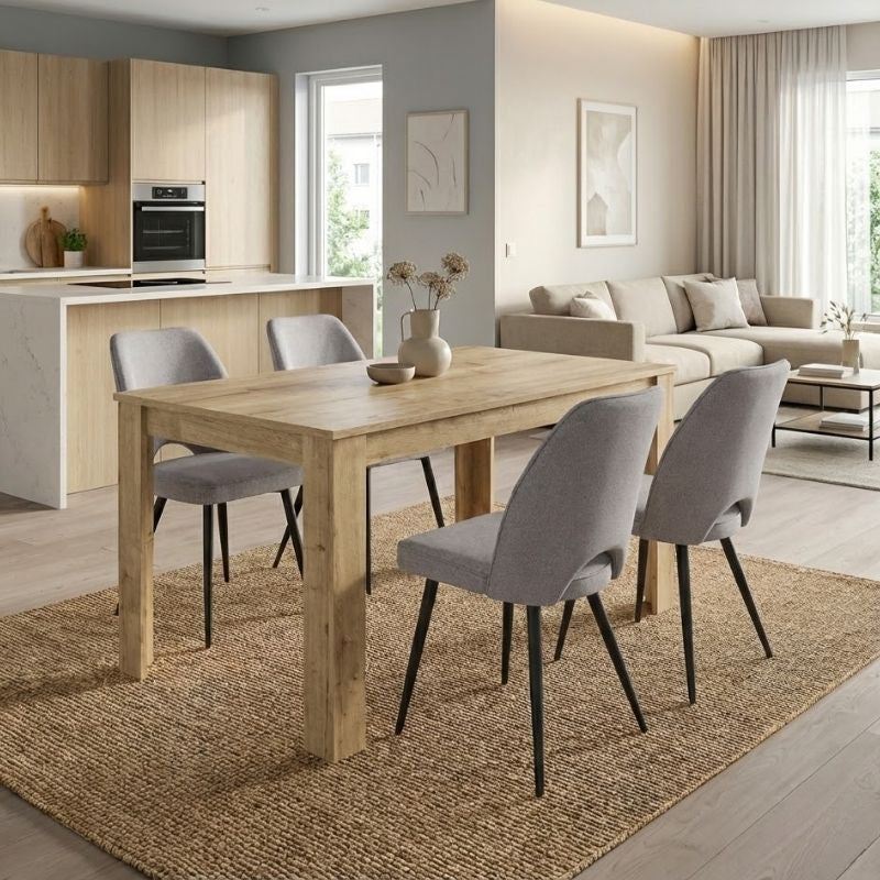 Dining Трапезен комплект 5 части Darlen - Christy сапфирен дъб цвят - бежов 125x72x74cm.