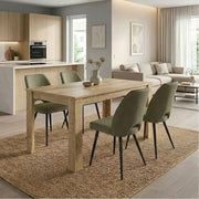 Dining трапезен комплект 5 части Darlen - Christy сапфирен дъб цвят - маслинен 125x72x74cm.