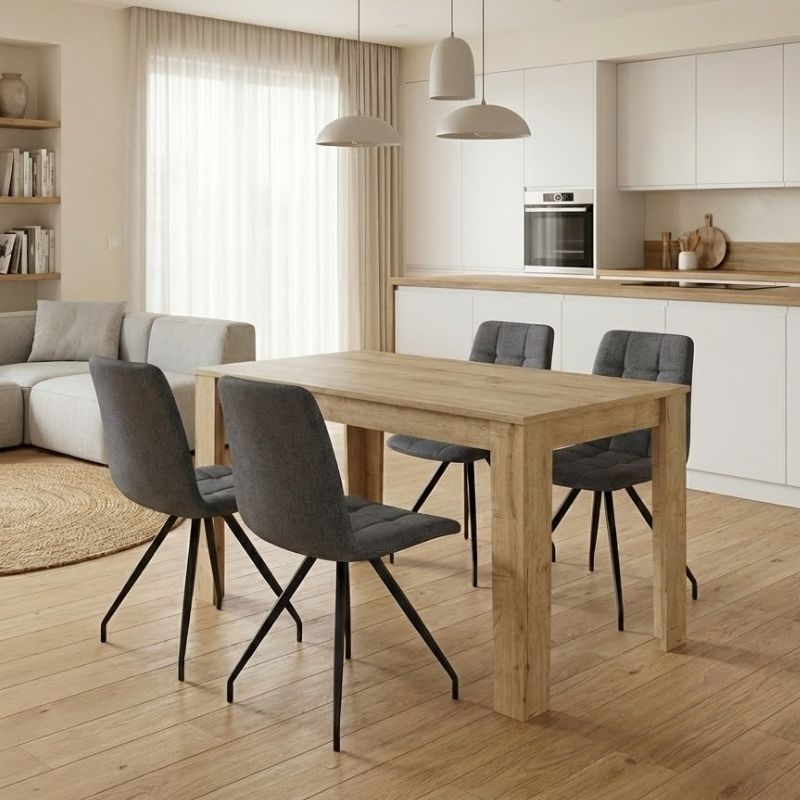 Dining Трапезен комплект 5 части Darlen - Bianca сапфирен дъб цвят - сив 125x72x74cm.