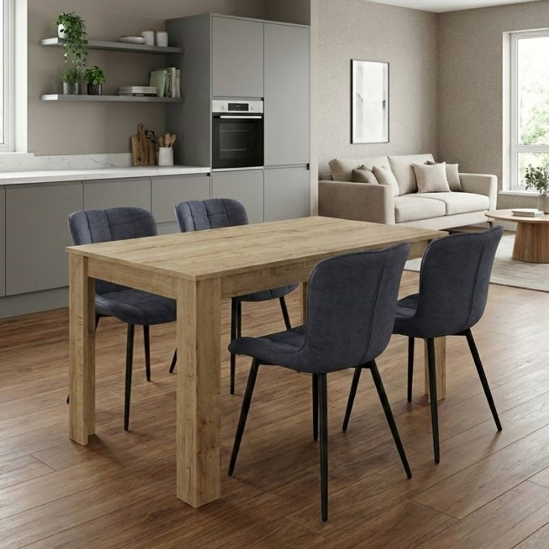 Dining трапезен комплект 5 части Darlen - Chiara сапфирен дъб - антрацит 125x72x74cm.
