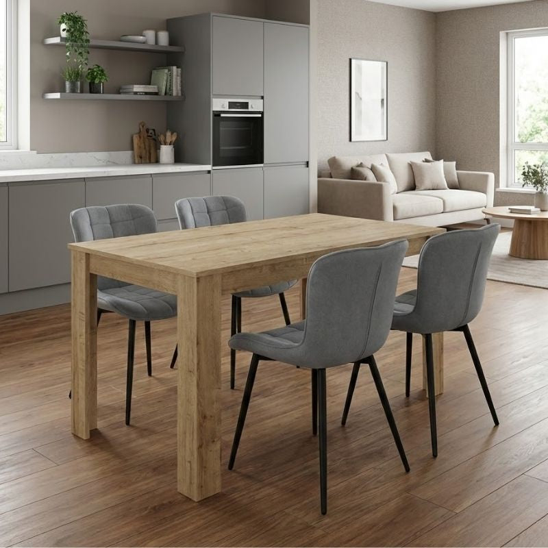 Dining Трапезен комплект 5 части Darlen - Chiara сапфирен дъб - сив 125x72x74cm.