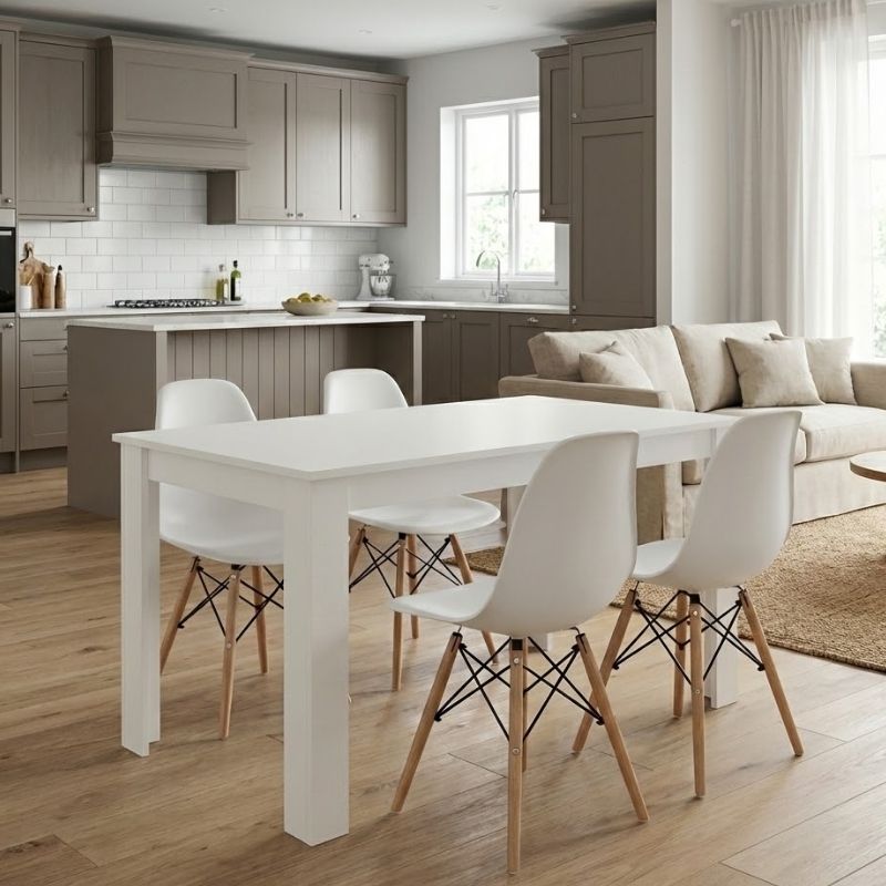 Dining Трапезен комплект 5 части Darlen - Nova бял цвят 125x72x74cm.