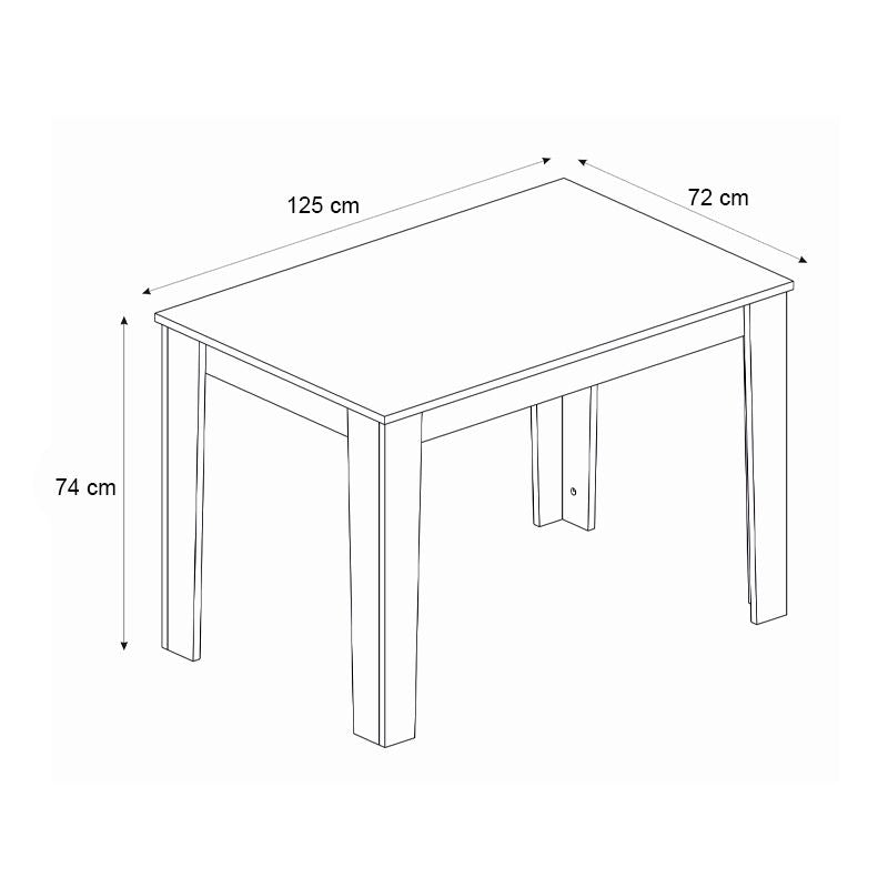Комплект трапезна стая 5 части Darlen - Nova бял цвят - сив 125x72x74cm.