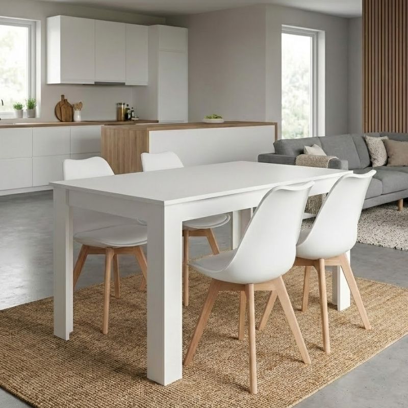 Dining Трапезен комплект 5 части Darlen - Viva бял цвят 125x72x74cm