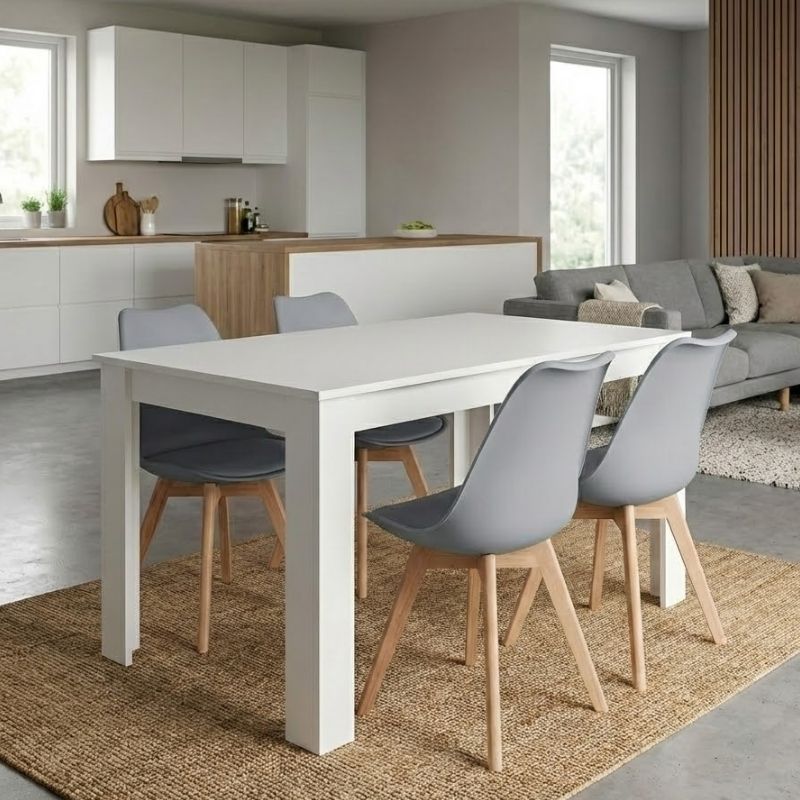 Dining Трапезен комплект 5 части Darlen - Viva бял - сив 125x72x74cm
