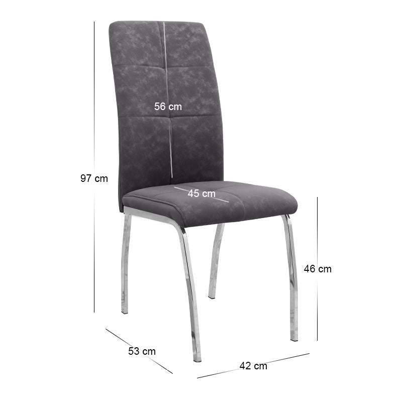 Dining Трапезен комплект 5 части Darlen - Alma бял - сив 125x72x74cm