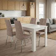 Dining Трапезен комплект 5 части Darlen - Alma бял цвят - бежов 125x72x74cm.