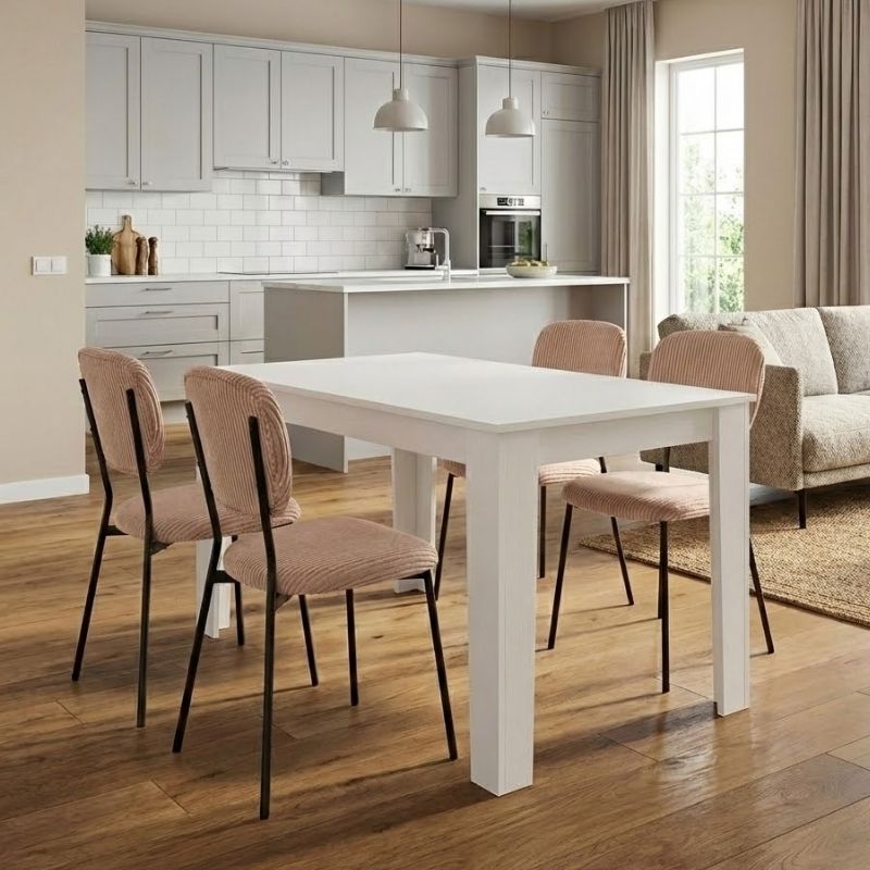 Dining Трапезен комплект 5 части Darlen - Kevin бял - мокачино 125x72x74cm