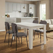 Dining Трапезен комплект 5 части Darlen - Kevin бял - сив 125x72x74cm