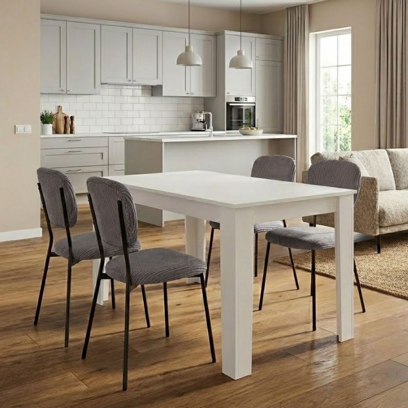 Dining Трапезен комплект 5 части Darlen - Kevin бял - сив 125x72x74cm