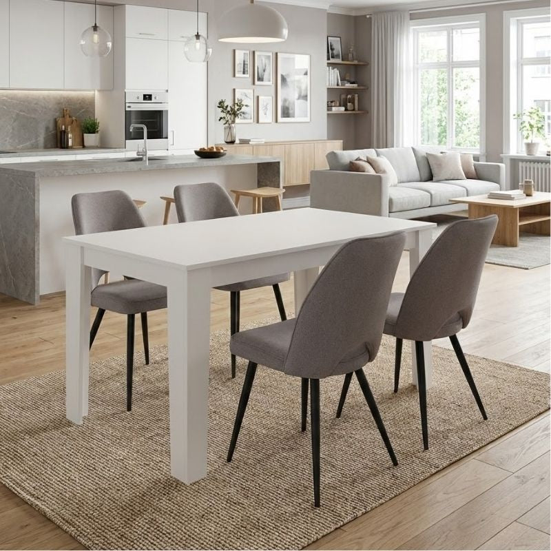 Dining Трапезен комплект 5 части Darlen - Christy бял - бежов 125x72x74cm