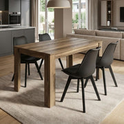 Dining Трапезен комплект 5 части Darlen - Viva орех - черен 125x72x74cm.