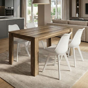Dining Трапезен комплект 5 части Darlen - Viva орехов цвят - бял 125x72x74cm.
