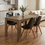 Dining Трапезен комплект 5 части Darlen - Viva орех - черен 125x72x74cm.