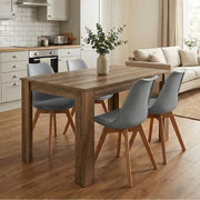 Dining Трапезен комплект 5 части Darlen - Viva цвят орех - сив 125x72x74cm.