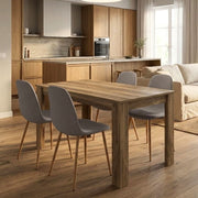 Dining Трапезен комплект 5 части Darlen - Iris цвят орех - бежов 125x72x74cm.