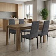 Dining Трапезен комплект 5 части Darlen - Rosa цвят орех - сив 125x72x74cm.