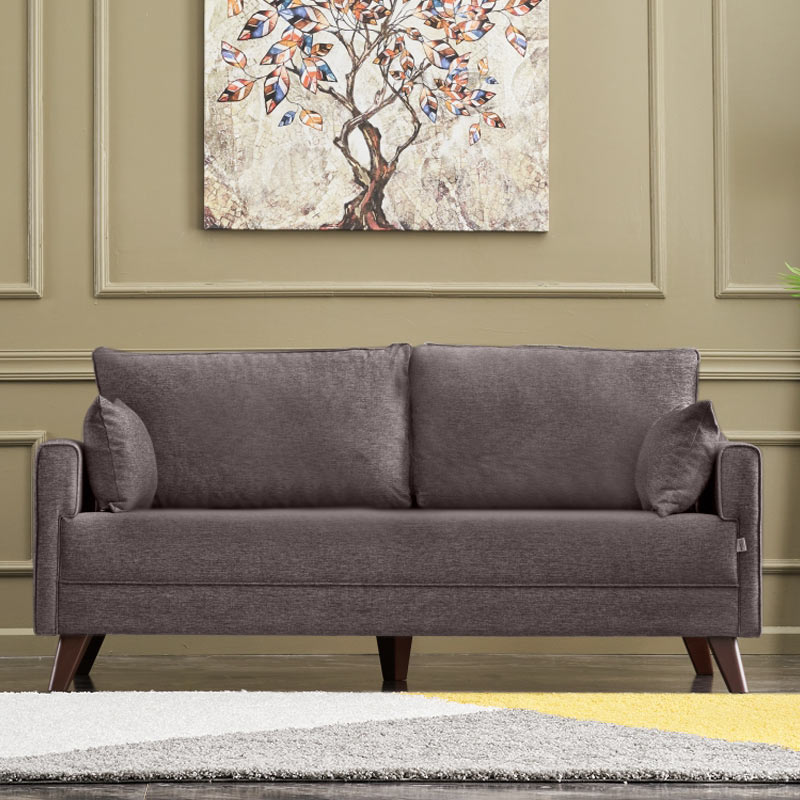 Текстилен двуместен диван Bella в кафяв цвят 177x81x85cm.