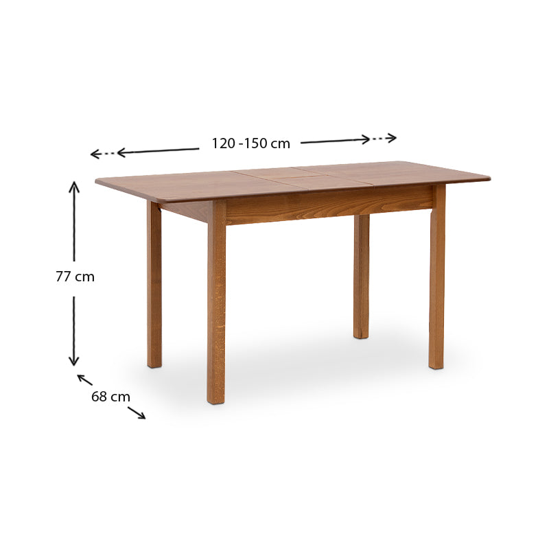 Dining трапезен комплект Bergen-Francis 5 части масивна дървесина - разтегателна MDF маса 120/150x68x77cm
