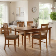 Dining трапезен комплект Adare-Francis 5 части масивна дървесина - разтегателна маса MDF 140/180x78x77cm