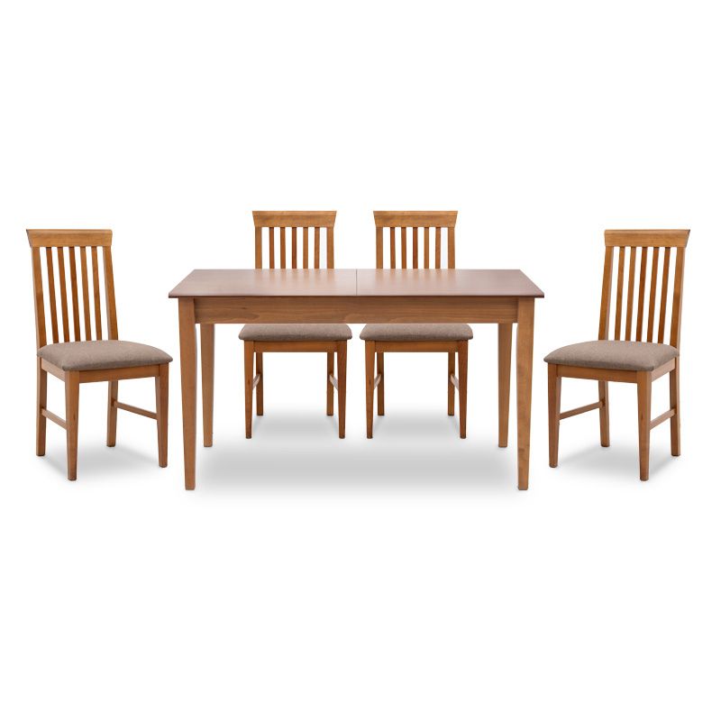 Dining трапезен комплект Adare-Francis 5 части масивна дървесина - разтегателна маса MDF 140/180x78x77cm