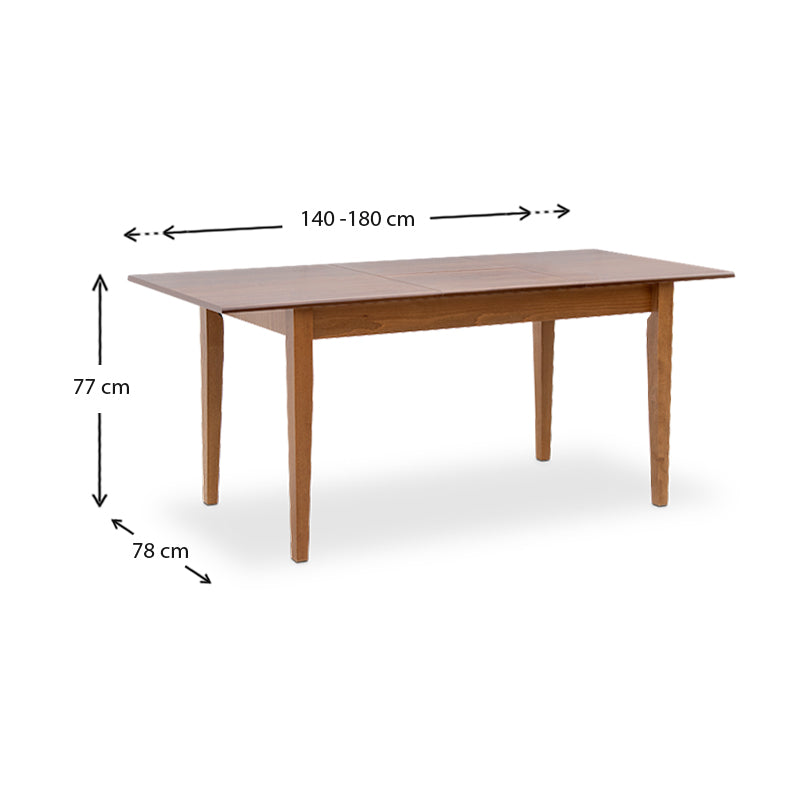 Dining трапезен комплект Adare-Francis 5 части масивна дървесина - разтегателна маса MDF 140/180x78x77cm