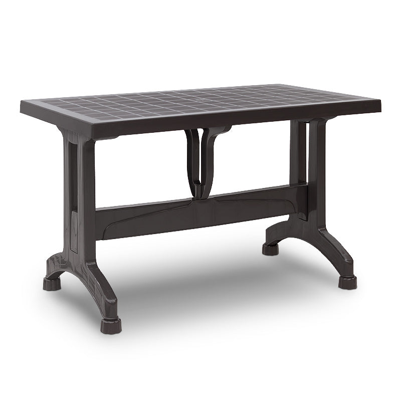 Градински комплект за хранене Callan 5 части полипропиленова маса 120x70 - стол в кафяв цвят