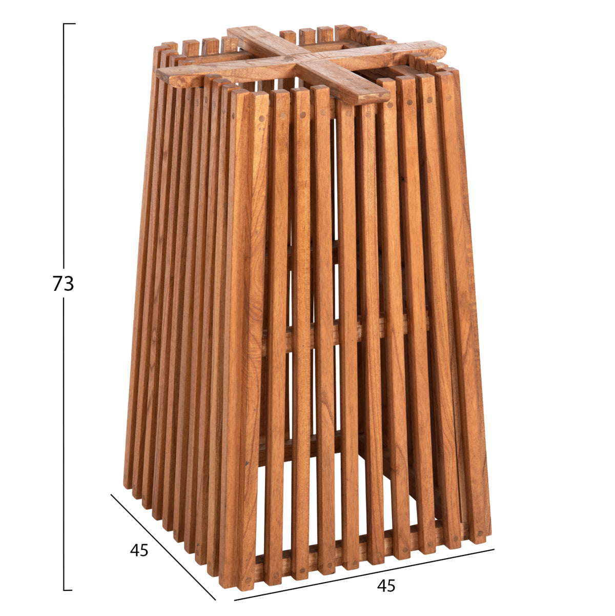 Крака за маса - квадратна основа FRANTZ от дърво минди в естествен цвят 45x45x73Hcm.