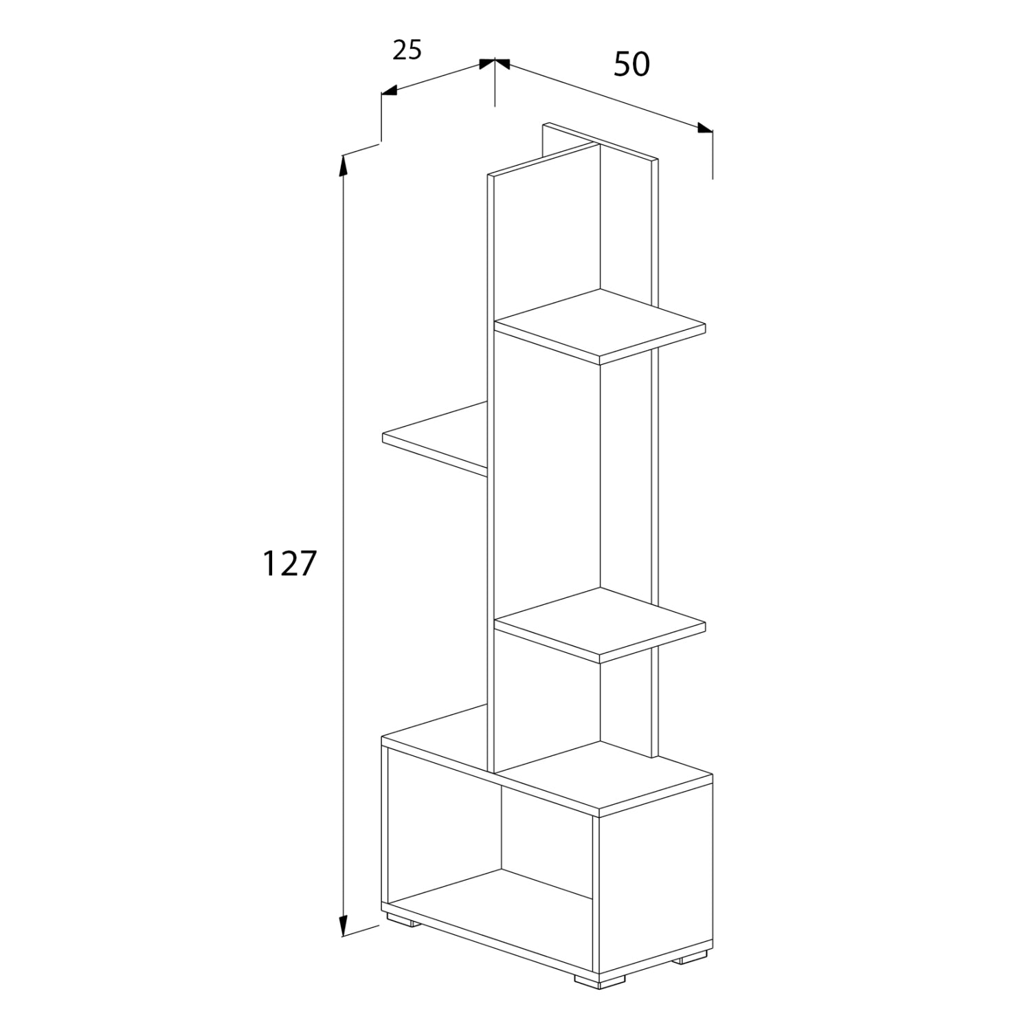 РАФТ ЗА КНИГИ TRIVIO МЕЛАМИН БЯЛ-АТЛАНТИС ЗЕЛЕН 50x25x127Hсм.
