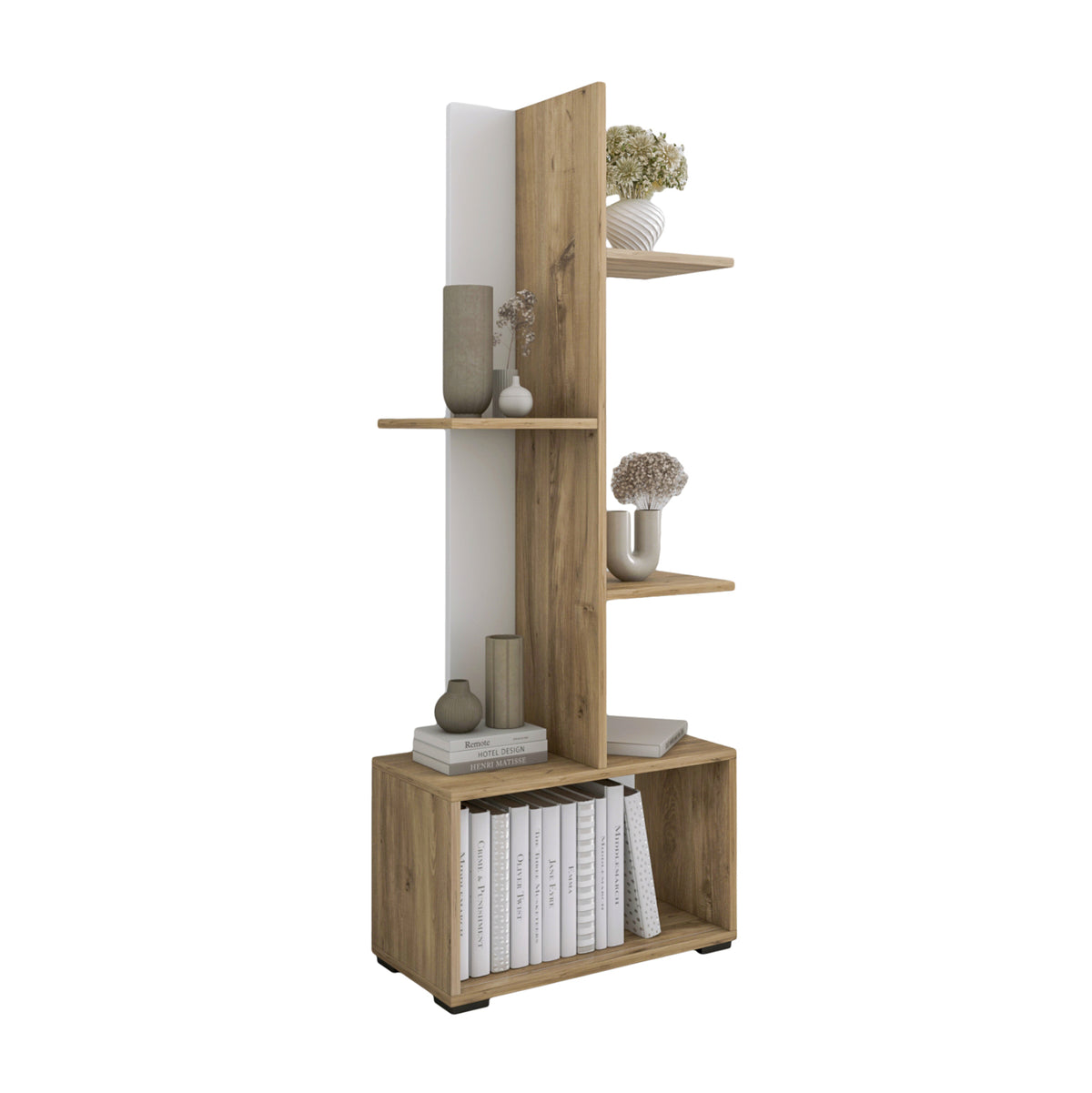 РАФТ ЗА КНИГИ TRIVIO МЕЛАМИН БЯЛ-АТЛАНТИС ЗЕЛЕН 50x25x127Hсм.