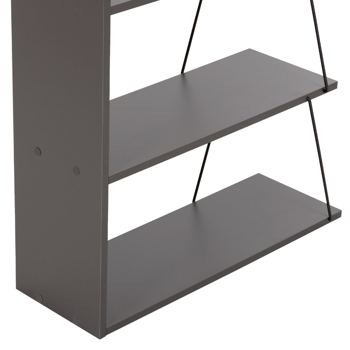 РАФТ ЗА КНИГИ MINI TARS СИВ МЕЛАМИН-ЧЕРНИ МЕТАЛНИ ЩАНГИ 65x22-24x146Hсм.