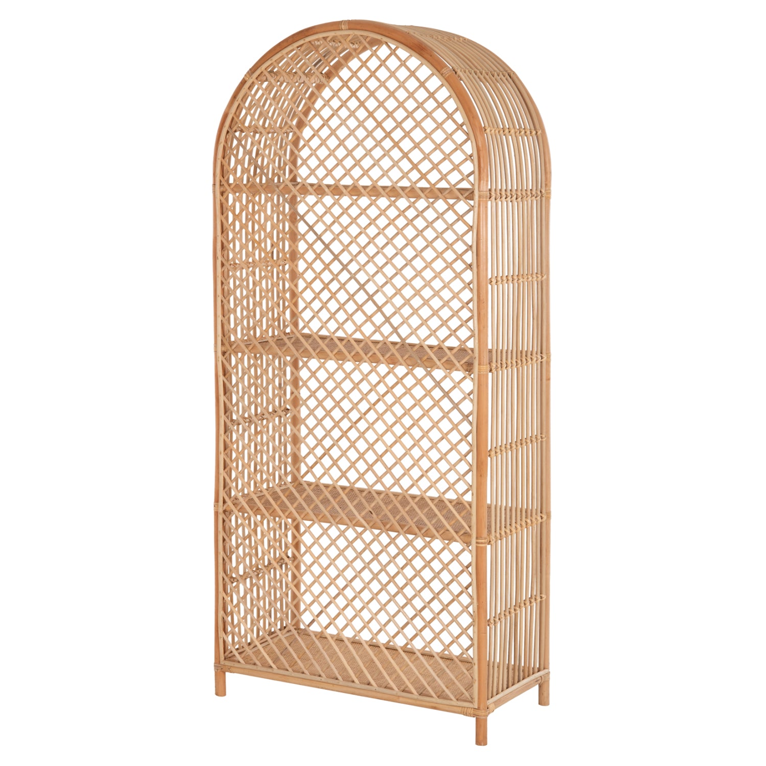 Библиотека SIMOK от естествен ратан в естествен цвят 80x40x182Hcm.