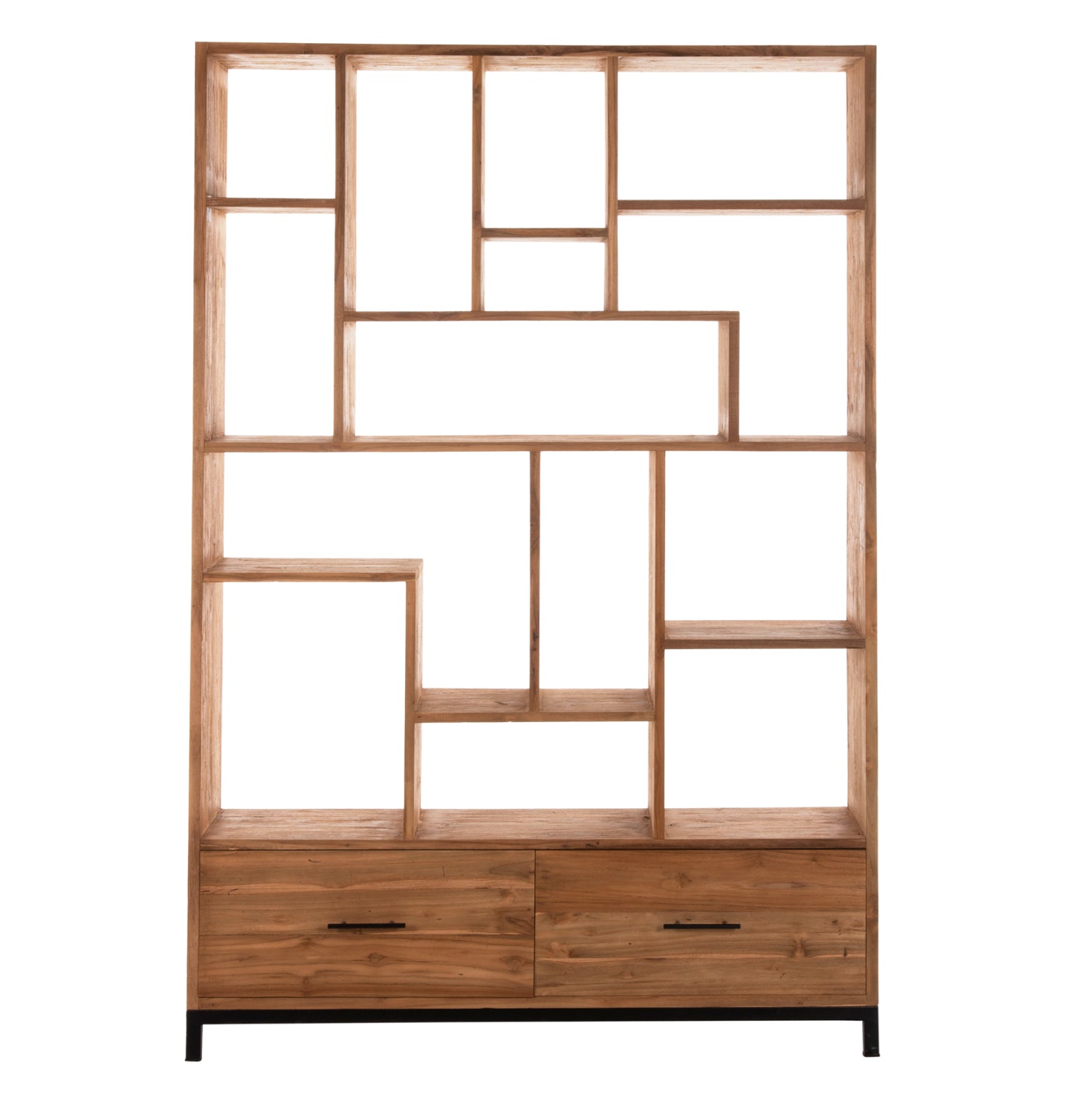 РАФТ ЗА КНИГИ ROMULUS РЕЦИКЛИРАН ТИК - 2 ЧЕКМЕДЖЕТА 140x30x210,5Hсм.
