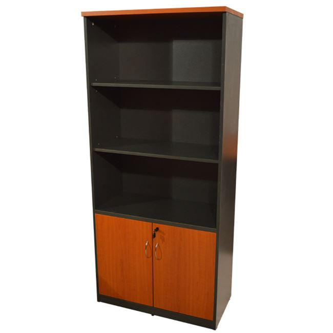 Професионален офисен шкаф цвят череша с 2 врати 80x40x180 см