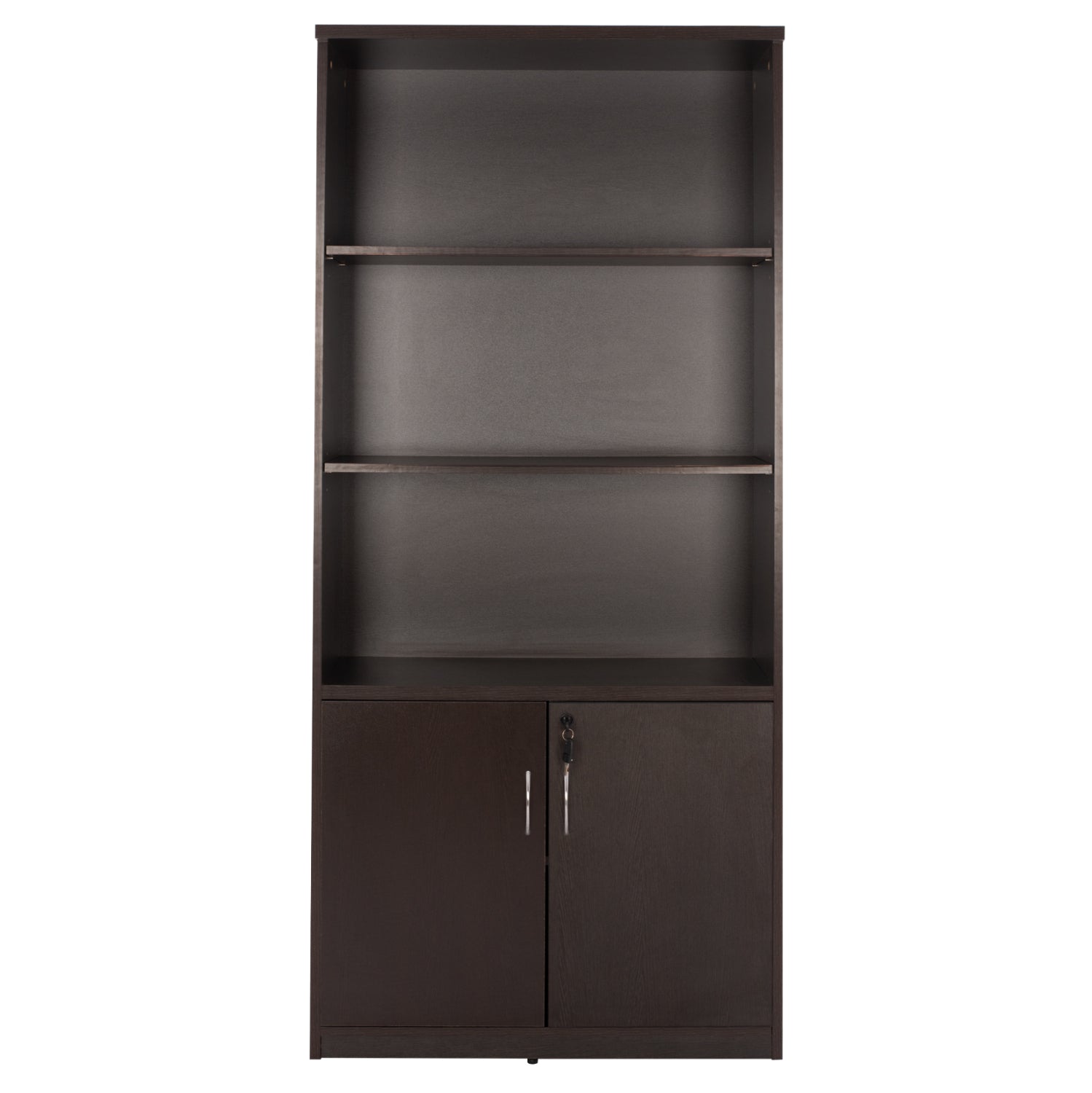 Професионален офисен шкаф за книги цвят венге с 2 врати 80x40x180